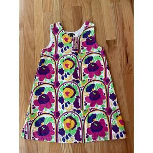 Marimekko,‎ girl dress, fabric design by Katsuji Wakisaka, Happy "Carousel".6Y